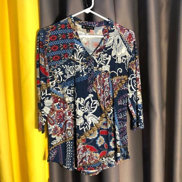 N Touch Pleated Knit Top size small NWOT - Picture 1 of 5